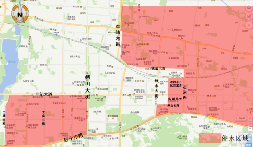 開發(fā)區(qū)二水廠停水區(qū)域圖1